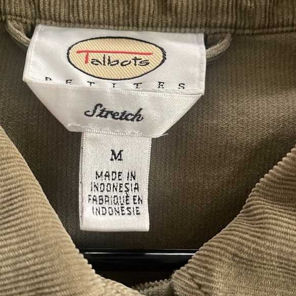 Talbots Army Green Corduroy Jacket - Picture 2 of 5